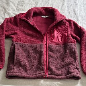 L.L. Bean Deep red Sherpa Fleece Jacket